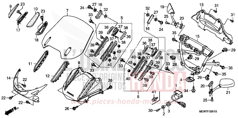 UPPER COWL (NT700V8,A/NT700VA8,A) for Deauville ABS SPANGLE SILVER METALLIC (NHA49) from 2008